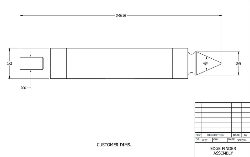[Australia - AusPower] - Starrett 827B Edge Finders, Double End, With Pointed Contact, 0.5" Body Diameter, 0.2" Contact Diameter 
