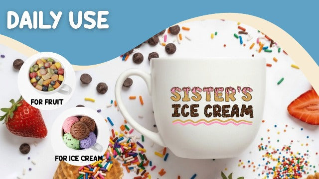 InnoBeta Sister Gifts, Gifts for Sister Ice Cream Bowl Scoop Shovel Spoon Set for Christmas, Birthday