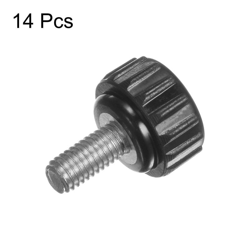 [Australia - AusPower] - 14pcs Knurled Knobs M5 x 10mm Male Thread 16mm Head Grip Plastic Metric Clamping Knobs Handles Thumb Screws with Threaded Stud, Black M5 x 10mm x 16mm 