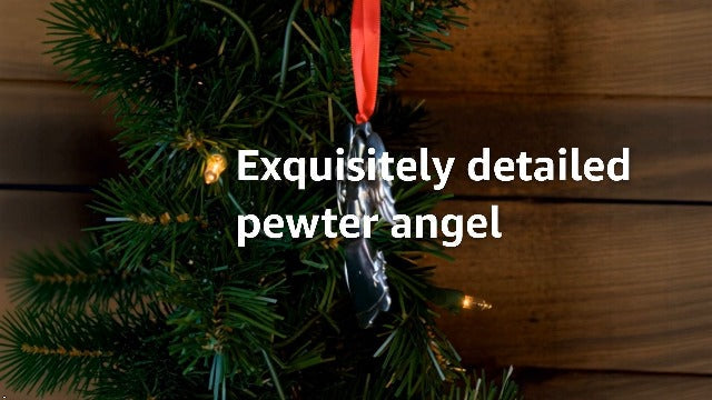 Floating Angel Praying Pewter Ornament (Hand Polished) | High Relief & Detailed Design, Satin Finish | Festive Christmas Decor | Hand-Crafted in The USA Floating
