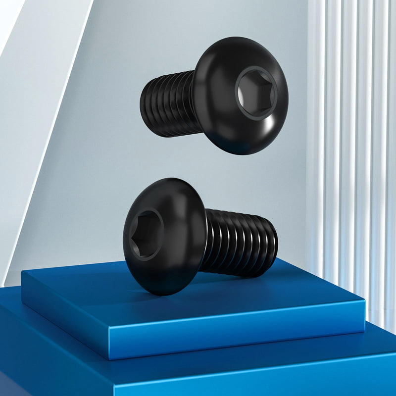[Australia - AusPower] - 60Pcs 1/4-20 x 3/4" Button Head Socket Cap Bolts Screws,304 Stainless Steel 18-8,Black Zinc Plated,Fully Threaded,with Spanner Allen Hex Drive(VG10304) 3/4"(60 Pcs) 1/4-20 Black 
