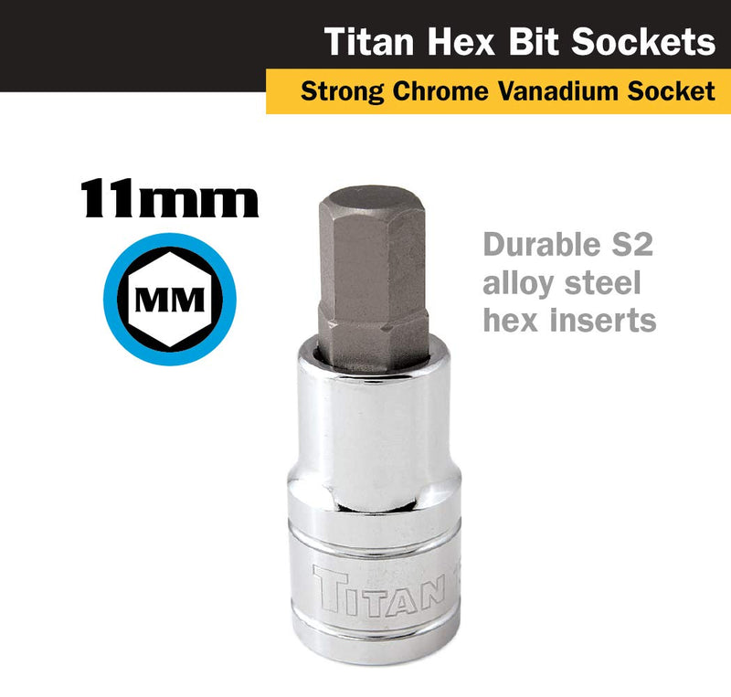 [Australia - AusPower] - Titan 15611 1/2-Inch Drive x 11mm Hex Bit Socket 