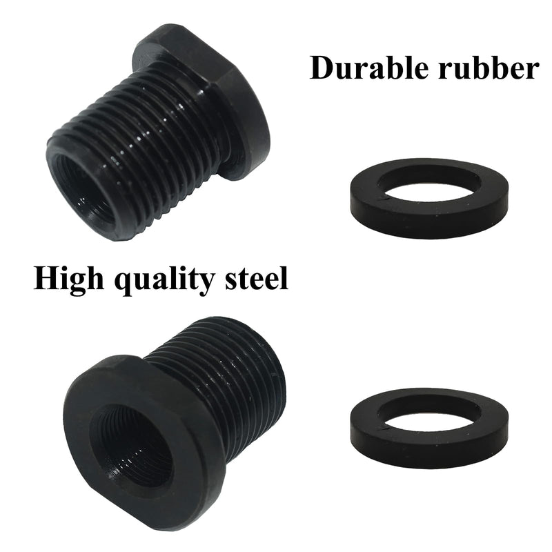 [Australia - AusPower] - 2 Pcs Thread Adapters and Washers, 1/2 * 28-3/4 * 16, Black 