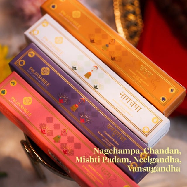 Pujashree Bambooless Agarbatti, Chandan Incense Sticks, Charcoal-Free Incense for Pooja & Meditation, Eco-Friendly, Natural Stickless Aroma Sticks, Pack of 40 Pcs (8-inch Size) Sandalwood