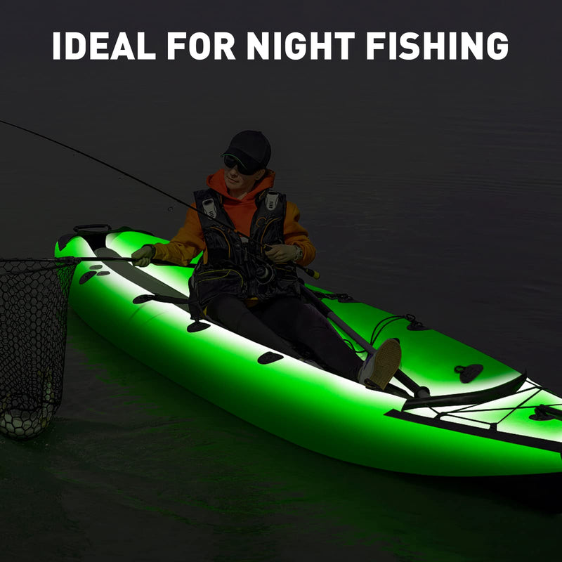 40FT Boat LED Strip Lights 12V Waterproof, Marine LED Strip Lights for Pontoon, Ideal as Under Gunnel Lights, Deck Light, Boat Interior Light for Kayak, Jon Boat and Fishing Boats (Green) Green (40ft)