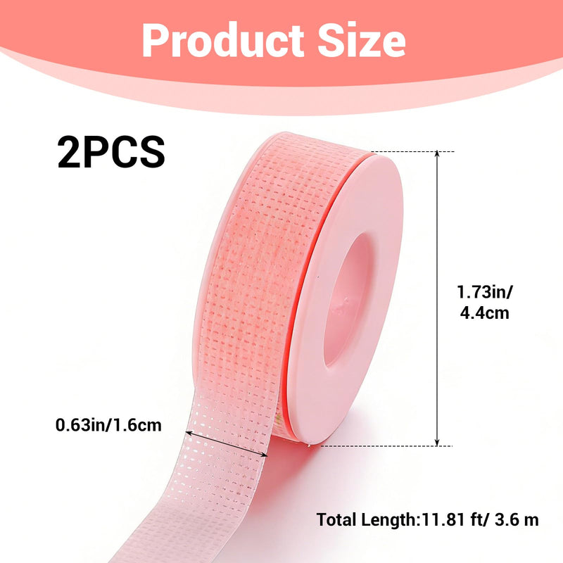 Sibba Silicone Gel Lash Tape for Eyelash Extensions, Breathable Eyelash Extension Tape for Sensitive Skin Makeup Removal, 0.5 in x 11.81 ft 2-Pack Professional Makeup Supplies Pink & Blue