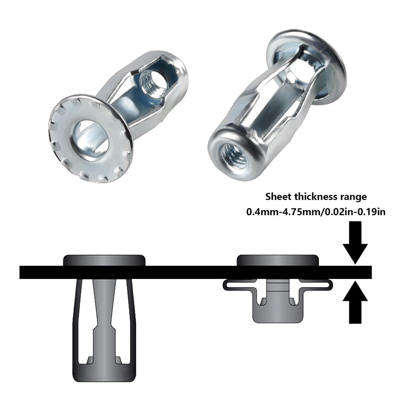 [Australia - AusPower] - M4 Jack Nuts with Installation Tool Threaded Insert Petal Nuts Expansion Nutserts Hollow Wall Anchors for Thin Soft Wall Plastic Polywood Pressboard Hardboard 