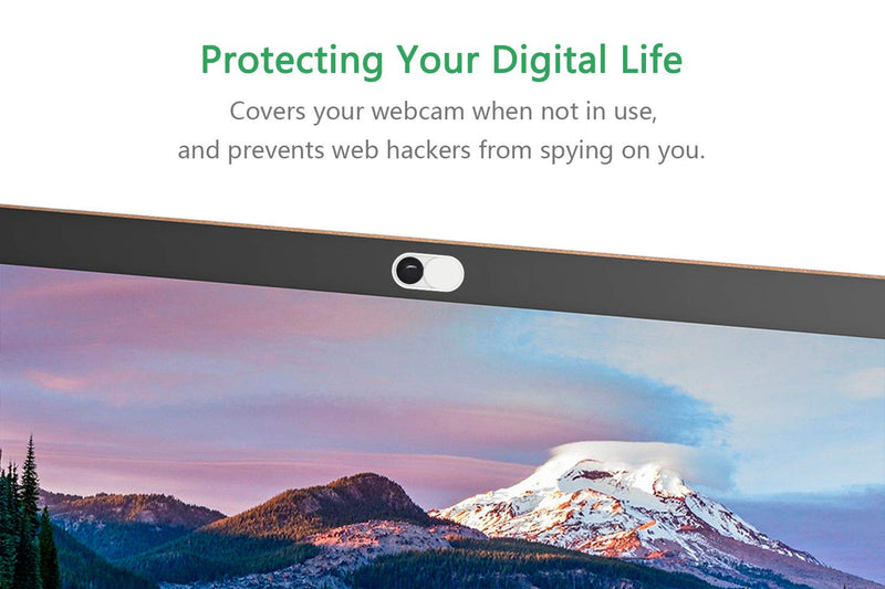 [Australia - AusPower] - Webcam Cover Slide, 0.023 Inch White, Web Camera Cover for MacBook Pro, MacBook air, Laptop, iMac, Desktop, PC, iPad, iPhone 8/7/6 Plus, Privacy Protection, Ultra-Thin[2 Packs] White-2 Pcs 