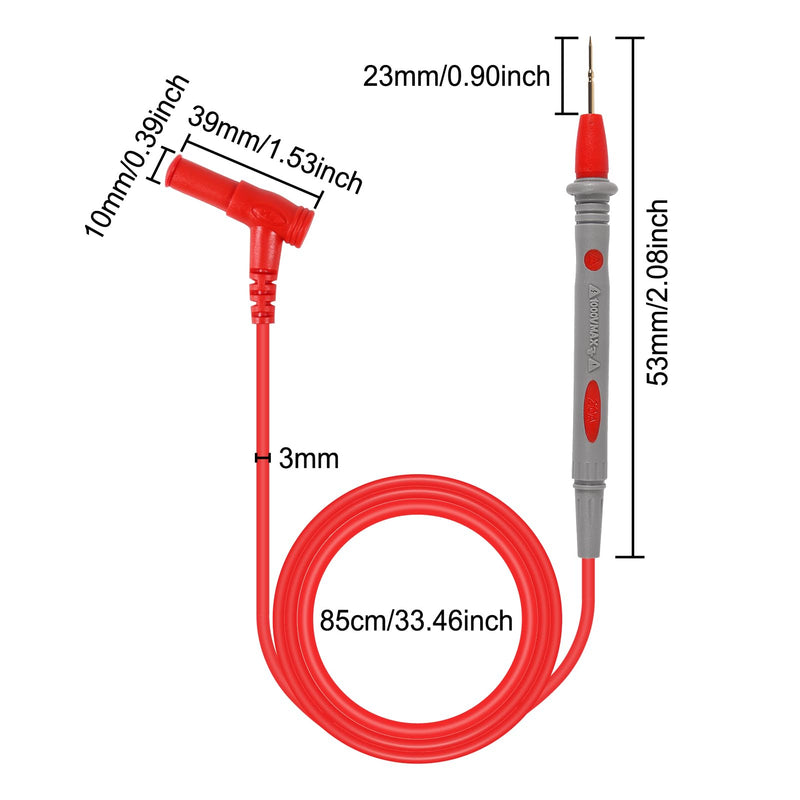 [Australia - AusPower] - UMLIFE Test Leads 1000V 20A Ultra-Sharp Gold-Plated Test Probe Lead for Multimeter Meter Test Lead multimeter Test Leads for Fluke/AstroAI/INNOVA/Klein Multimeter Electronic Clamp Tester 