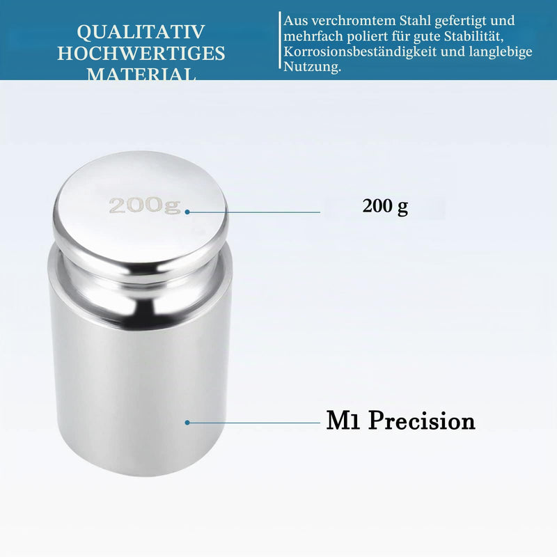 Quartzman 200 g calibration weight x 1 piece, [M1 precision] | Chrome-plated steel gram weight for digital jewelry scales and balance test