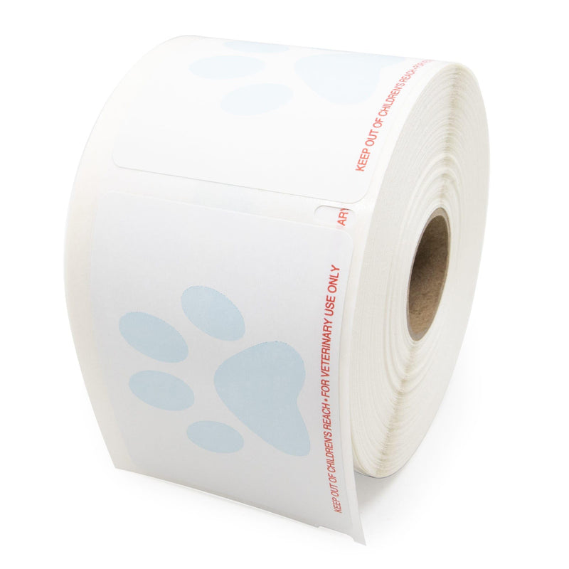 Veterinary Prescription Labels with Paw Print & Warning - 2-1/8" x 2-3/4" | Compatible with Dymo 450 LabelWriters and Earlier Models - “Keep Out of Children's Reach” - Warning, Caution