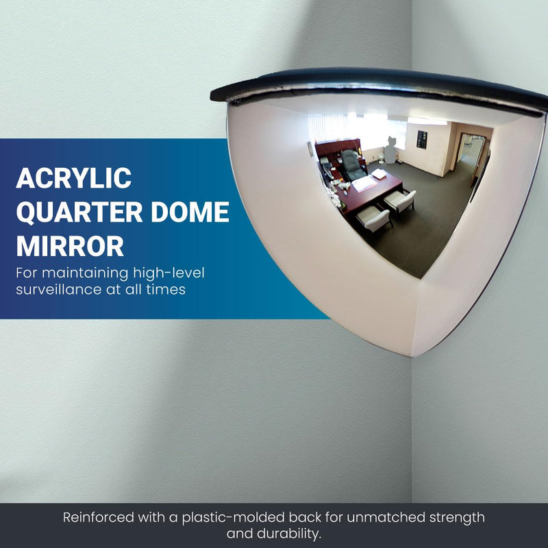 [Australia - AusPower] - 18” Acrylic Quarter Dome Mirror with Plastic Back, Round Indoor Security Mirror for Driveway Safety Spots, Outdoor Warehouse Side View, Circular Wall Mirror for Office Use (DPB1814) 18" Acrlic Quarter Dome 