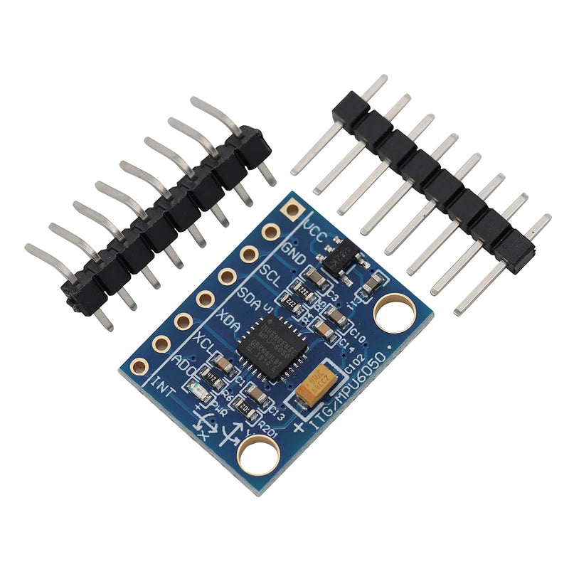 2PCS MPU-6050 GY-521 3 Axis Gyroscope Accelerometer 6 DOF 16 Bit Sensor Module AD Converter Data Output IIC I2C for Motion Detection Game with Pin Header