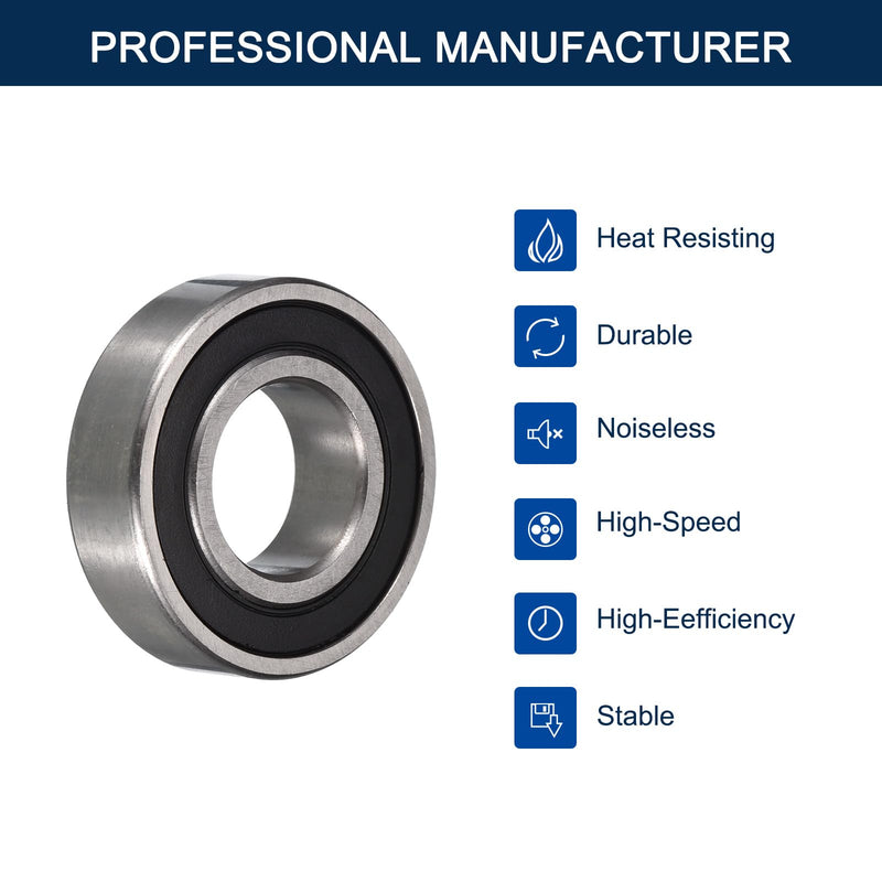 [Australia - AusPower] - 6002-2RS Deep Groove Ball Bearings, ID 15mm x OD 32mm x Width 9mm Double Rubber Sealed Ball Bearing Pre-Lubricated Chrome Steel Z2 Lever 2pcs 2 6002-2RS 15x32x9mm 