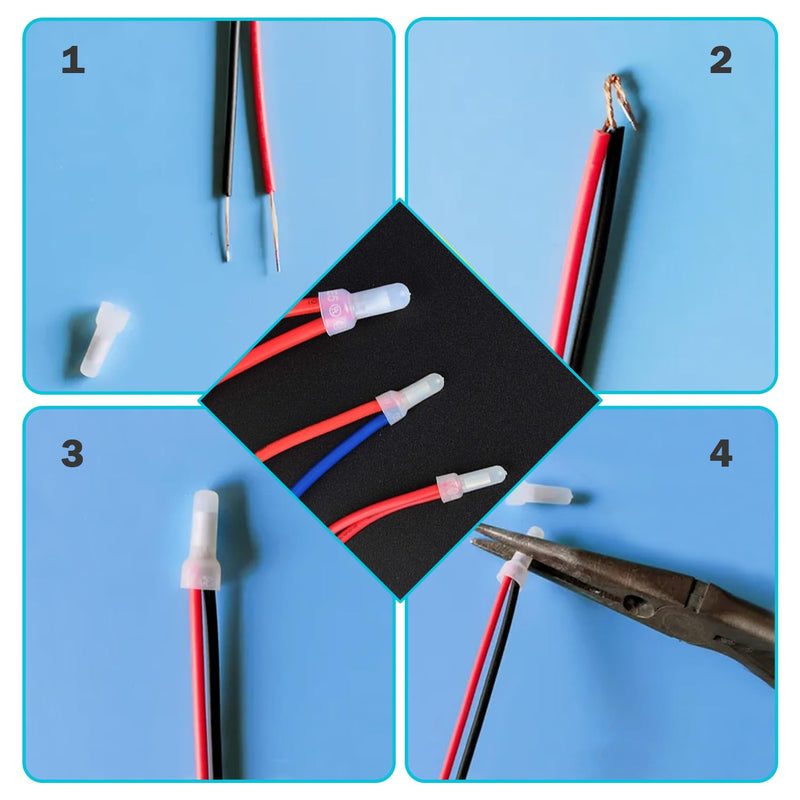 [Australia - AusPower] - 440PCS Closed End Crimp Terminal CE1/CE2/CE5 Assortment Kit 22-16/16-14/12-10AWG Wire End Caps Electrical Crimp Connectors OLA006-Kit 440PCS KIT(CE1/CE2/CE5) 