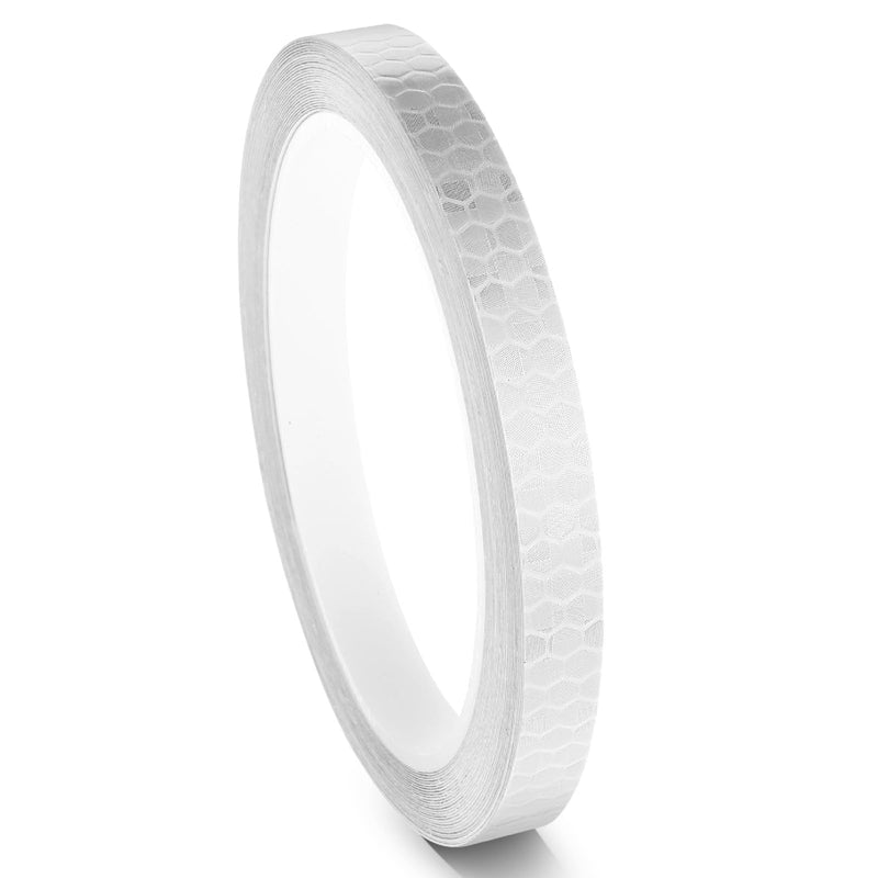 Neon Reflective Tape 0.4In x 26 Feet, Safety Warning Tape High Viscosity Durable Lasting Outdoor Waterproof Neon Reflector Strips for Bicycles Helmets Trailers(White) White