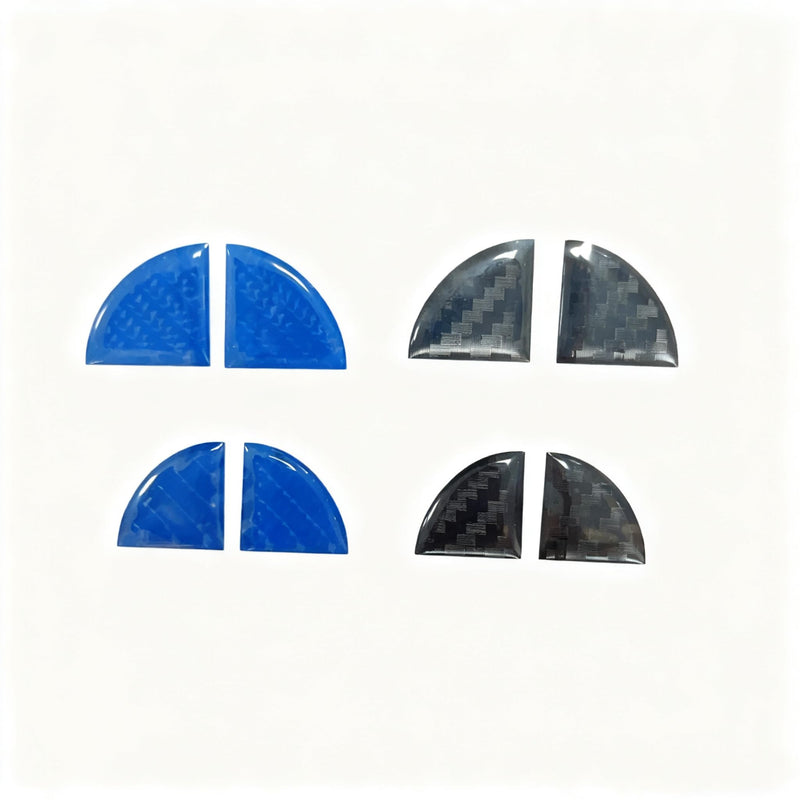 3D Epoxy Resin Sticker, Compatible with BMW Emblem,Blue Black Carbon Fiber Stickers, Two-piece Set with Front and Back Labels