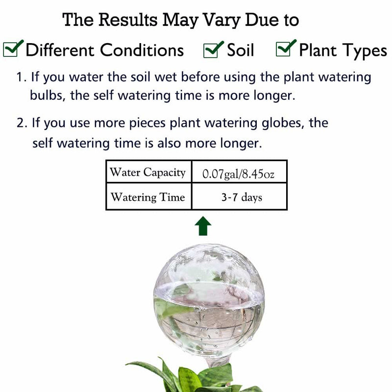 [Australia - AusPower] - 10pcs Plant Watering Devices, Planter Self Watering Globes for Home Potting, Plastic Garden Flower Plant Watering Spikes Automatic Plant Waterer System Set Suit for All Indoor Outdoor Plant B.clear 