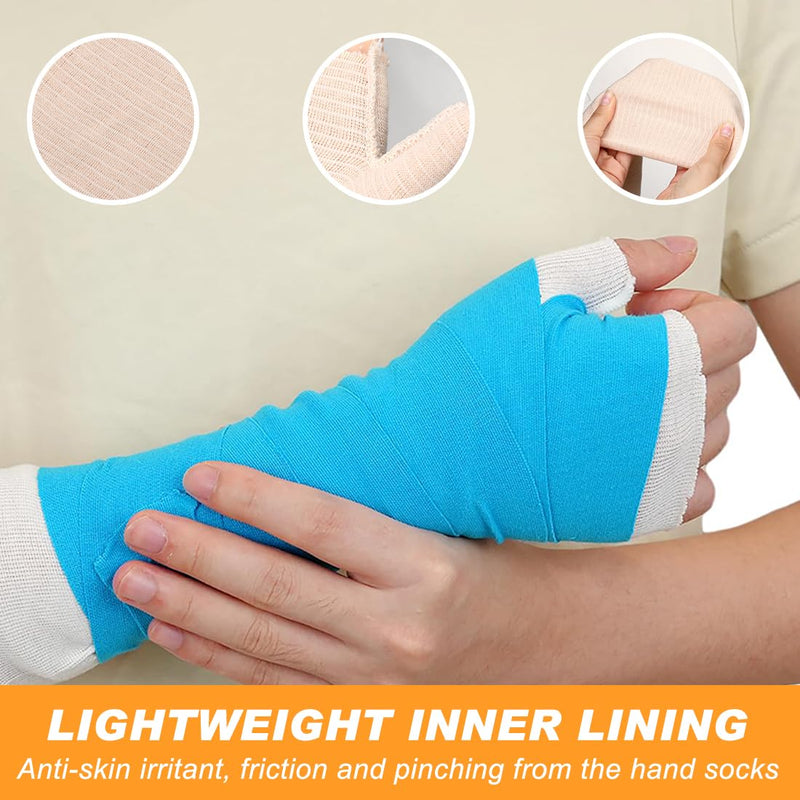 [Australia - AusPower] - Tubular Stockinette, 4PCS Hand Socks for Splint Elastic Arm Cast Cover Gauze Sleeve Wrist Thumb Spica Stockinette Soft Tubular Bandage for Wrist Arm Leg Under Cast Wrap Skin Protection 