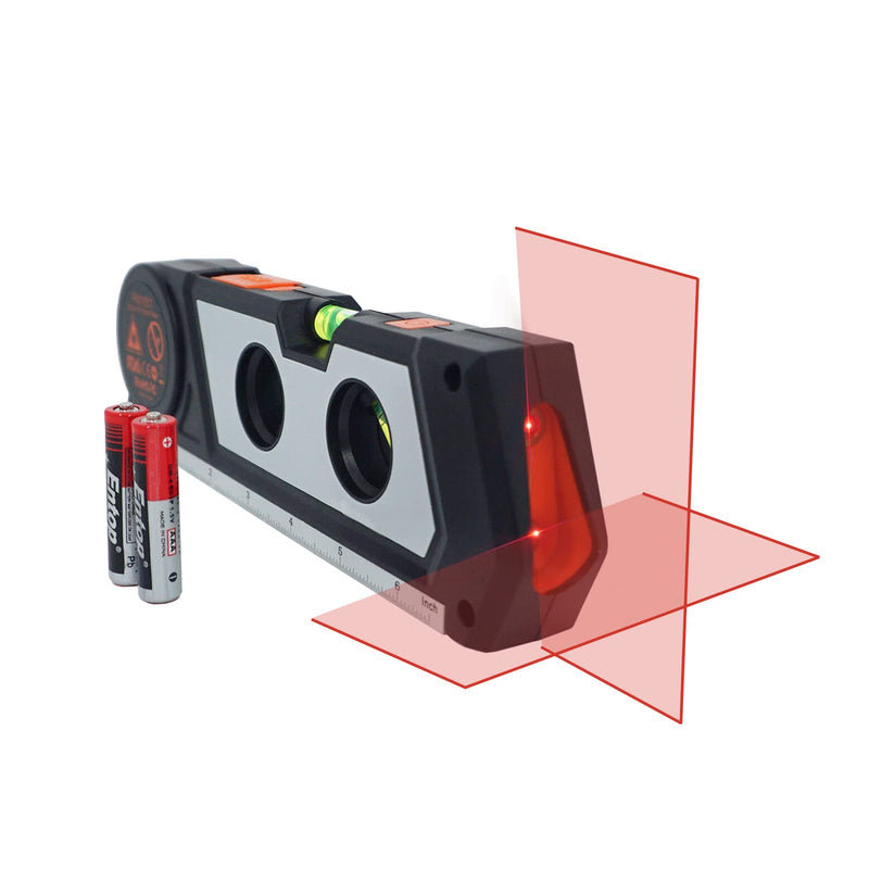 Laser Level Line Tool, 4 in 1 Multipurpose Standard Cross Line Laser Level, 10ft/3M Measure Tape Ruler, 3 Mode Laser Line,3 leveling bubble and Ruler Base for Picture Hanging, Home Renovation