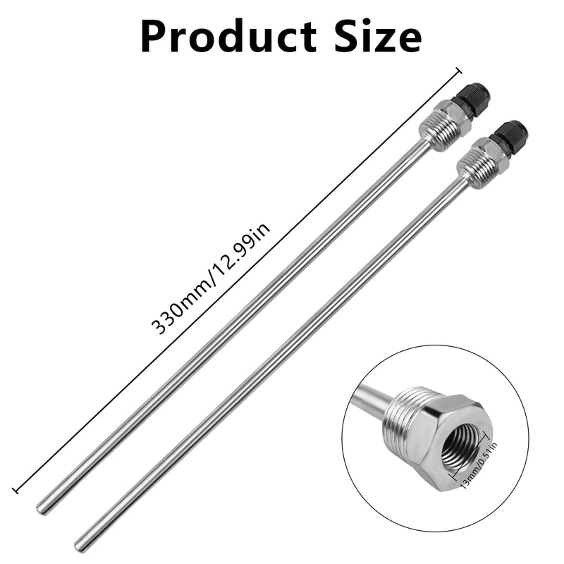 [Australia - AusPower] - FSWWSF Pack of 2 1/2 Inch Immersion Sleeves 300 mm Stainless Steel 304 Thread for Temperature Sensor Thermowell Diving Tube Protective Tube for Thermocouples Protective Tube for Temperature Sensor a 