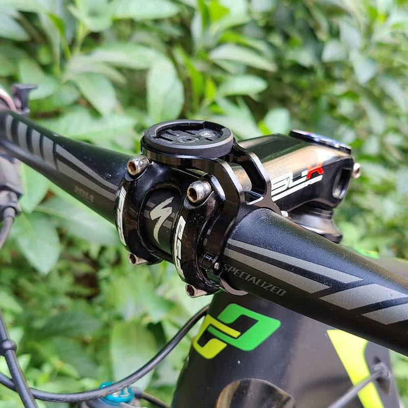[Australia - AusPower] - Mountain Bike Mount for Garmin Edge Wahoo Elemnt Bryton Rider Stages Dash Hammerhead Karoo, Bike Stem Mount for Handlebar 31.8mm(Black) 
