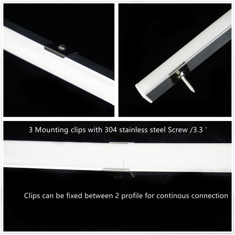 THMOOTHER 5-Pack 3.3FT 1Meter V Shape LED Strip Aluminum Channel Diffuser System, Extruded Alu Track Milky Cover with Corner Connector and Mounting Kit,Easy Cut and Installed Curved Lens Profile