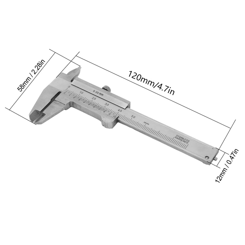 [Australia - AusPower] - Vernier Caliper, Stainless Steel High Accuracy Small Portable Measuring Tool 0‑50mm for Jewelry Coins, High Precision Caliper, Durable Slide Caliper Measuring Tool 