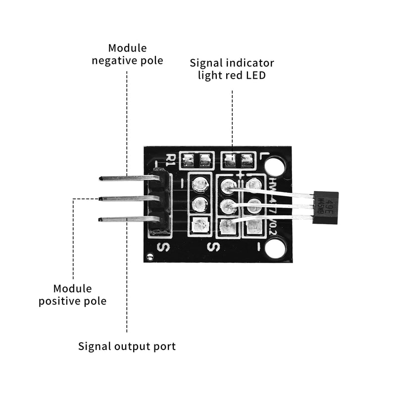 [Australia - AusPower] - KY-035 3.3V-5V Hall Effect Magnetic Sensor Module Digital Voltage Signal Analog Module PIC AVR Smart Car Pack of 10 