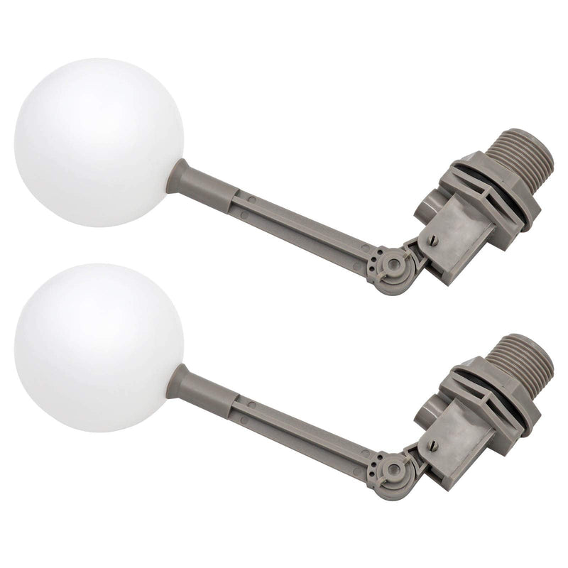 2 Pieces 1 Inch Water Float Valve with Adjustable Arm Automatic Fill Float Ball Valve for Livestock Water Tank Fountains