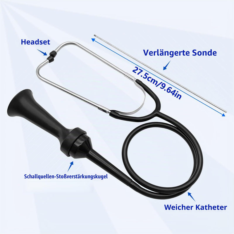 ZKTOOL Car Noise Tester Diagnostic Stethoscope Kit | Professional mechanic hearing tester diagnostic kit for abnormal car noise during vehicle repair. black