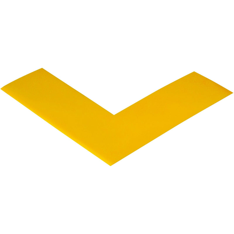 Partners Brand PT9662Y Yellow Mighty Line Deluxe Safety Tape Angles, 6" Length, 6" Width (Pack of 24)