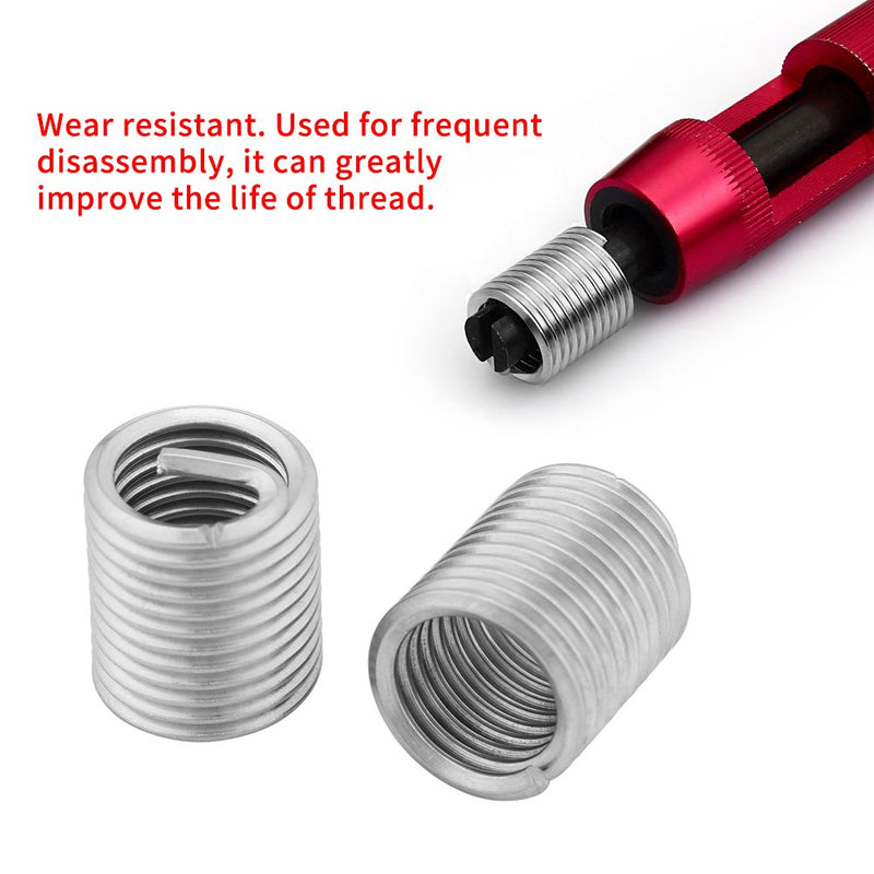 [Australia - AusPower] - Wire Insert Thread, 60Pcs Stainless Steel Wire Thread Inserts Helicoil Thread Repair Sleeve Assortment Kit M3 M4 M5 M6 M8 M10 for Automotive Repairs 