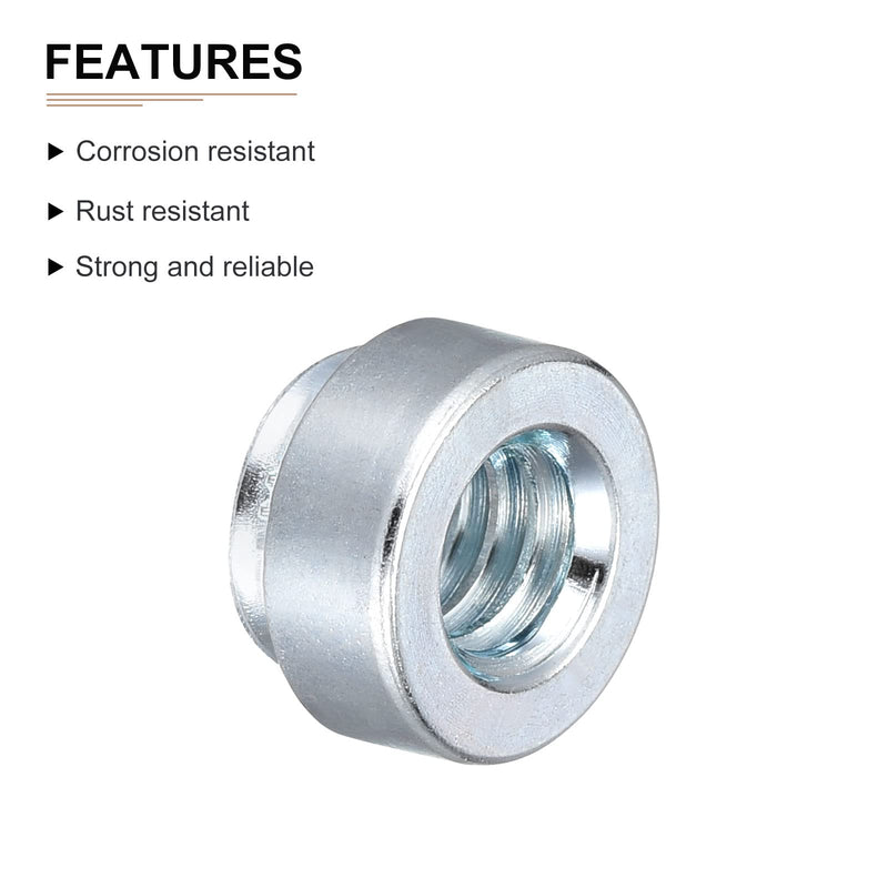 [Australia - AusPower] - 1/4-20 x 0.25"(DxL) Clinching Rivet Nut Fastener - 100Pack - Good for Construction Industry - Carbon Steel Pressure Riveting Nut - Silver 
