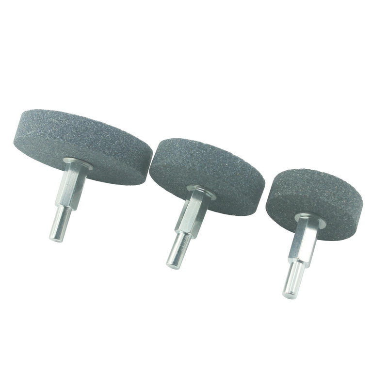 [Australia - AusPower] - 𝐉𝐔𝐍𝐋𝐈𝐗𝐍 3 Pcs Mounted Stone Grinding Wheels with 1/4-Inch Shank 40mm/50mm/60mm Diameter Abrasive Stone Grinding Wheels for Drill, Grinder, Rotary Tools 