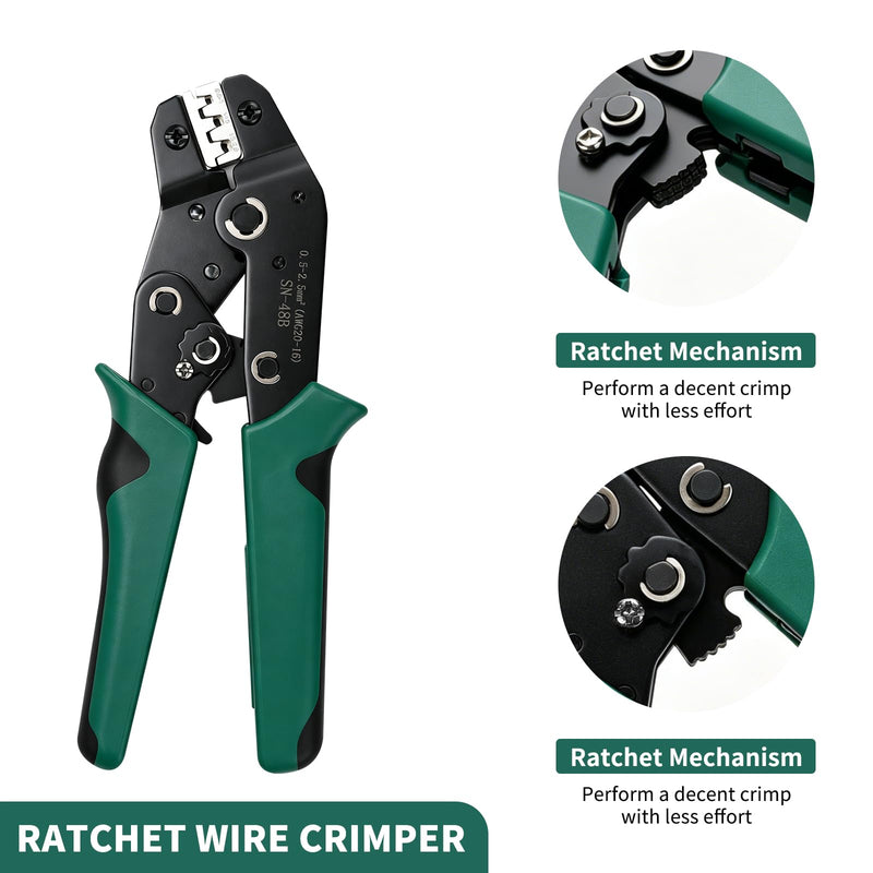 812Pcs Pin Connector Kit with Crimping Pliers - Terminal Pin 1/1.5/1.8/2/2.2/2.3/2.8/3.5mm Non-Insulated Plug Removal Male & Female Wire Pins - Automotive Car Electrical (813-Crimping Pliers) 813-Crimping Pliers