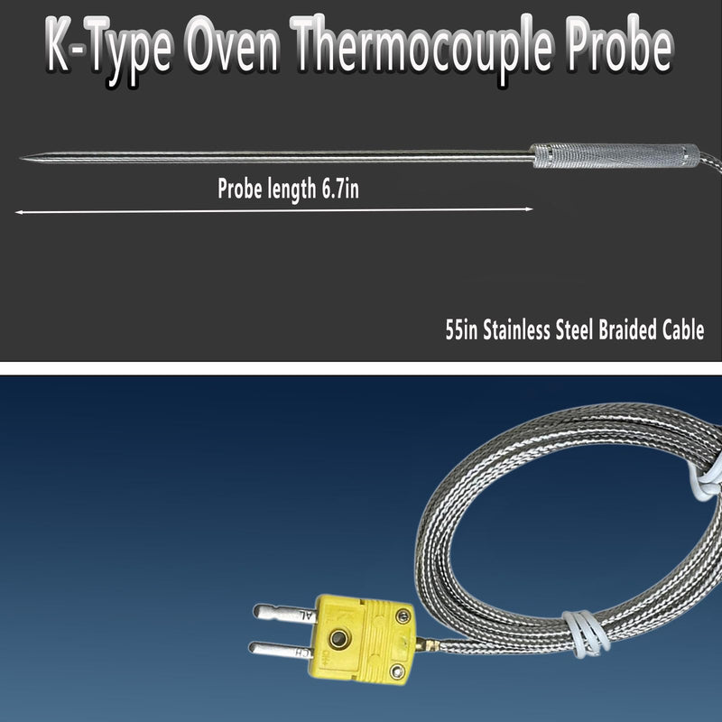 [Australia - AusPower] - 50360-K Type K Furnace Thermocouple Probe Compatible with Cooper-Atkins K Thermocouple Probes, Temperature Range: -40°F to +1100°F, 55-inch Cable 