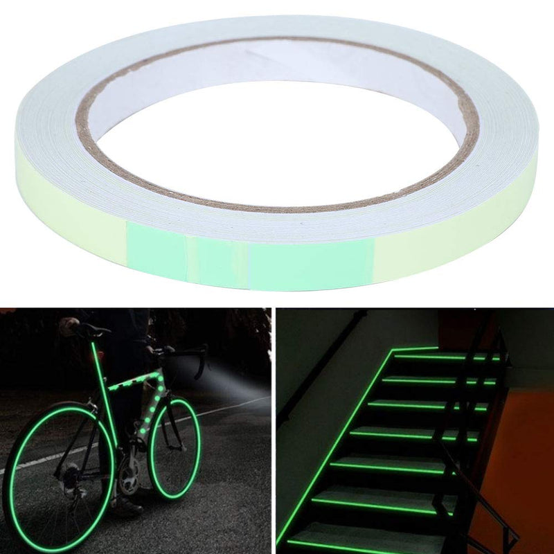 Photoluminescent Safety Tape, High Bright Glow Guidance Marker for Stairs Walls Green Adhesive Film 10mm x 10m 1 Roll