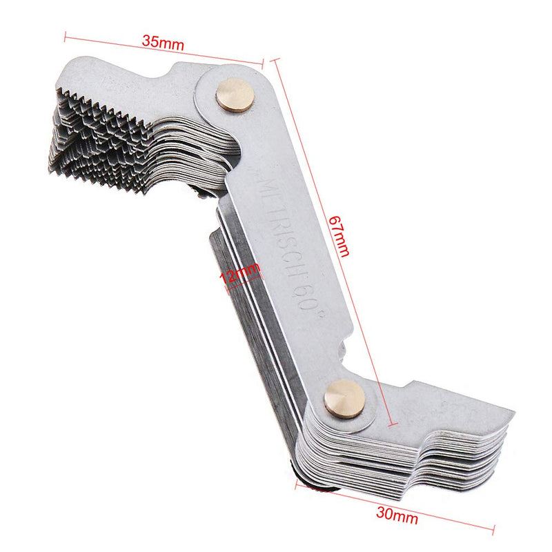 [Australia - AusPower] - ChgImposs 4PCS Metric & Imperial & US Screw Gauge SAE Whitworth 55 Degree & Metric 60 Degree & & US 60 Degree Thread Pitch Gauge for Industrial Measurement 4 