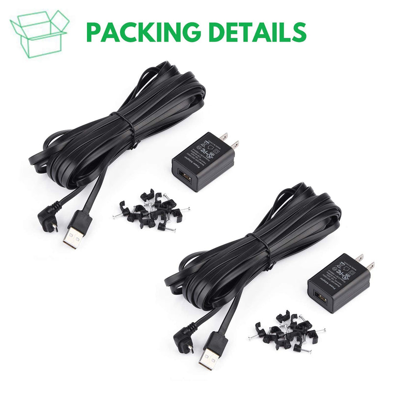 [Australia - AusPower] - 2Pack Weatherproof Outdoor Power Adapter for Blink Outdoor (3rd Gen) & Blink XT / XT2, with 30ft/9m Long and Thin Charging Cable (NOT for Blink Outdoor 4) - Black 2Pack 