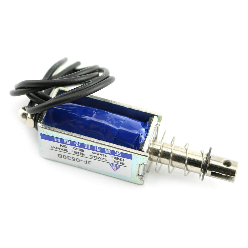 [Australia - AusPower] - 1Pcs DC 12V Push Pull Type Frame Electromagnet JF-0530B keepping Force 5N Travel 10mm Linear Solenoid 