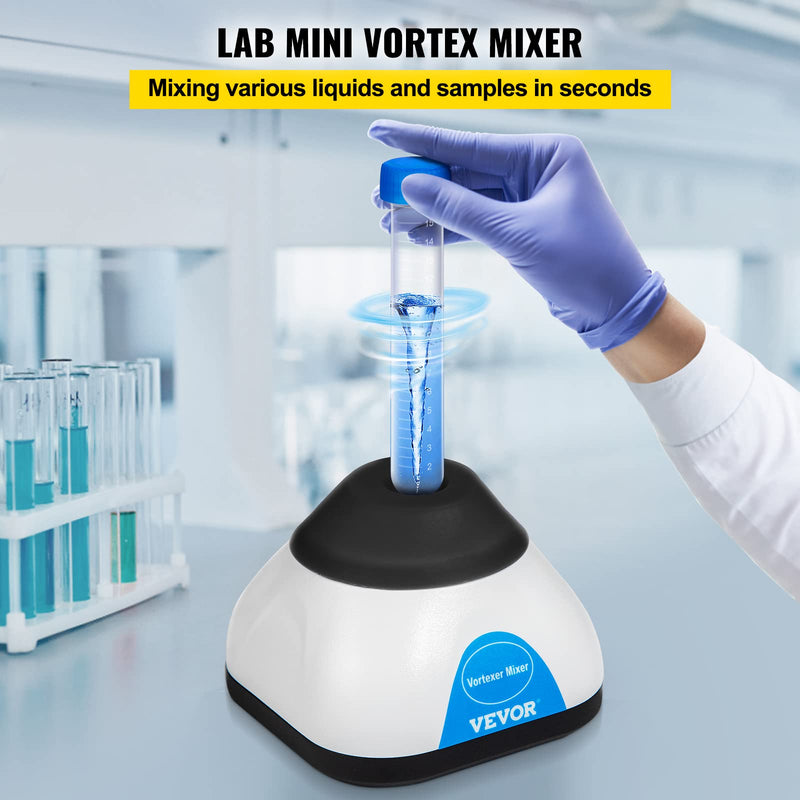 [Australia - AusPower] - VEVOR Vortex Mixer, 3000RPM Mini Vortex Mixer Shaker, Touch Function Scientific Lab Vortex Shaker, Mix Up to 50ML, 6mm Orbital Diameter for Test Tube, Tattoo Ink, Nail Polish, Eyelash Adhesives, Paint Black 