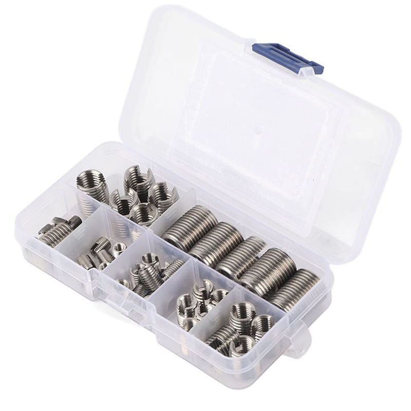 [Australia - AusPower] - 50Pcs Self Tapping Thread Inserts 302 Stainless Steel Inner Thread Set Thread Reinforce Repair Tool M3/M4/M5/M6/M8/M10/M12/M14/M16 with Storage Case #1 