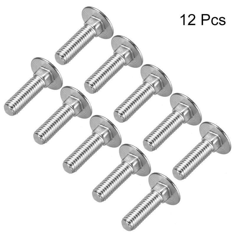 [Australia - AusPower] - uxcell Carriage Bolts, Neck Carriage Bolt, Round Head Square Neck 304 Stainless Steel M8x25mm 12pcs 12 