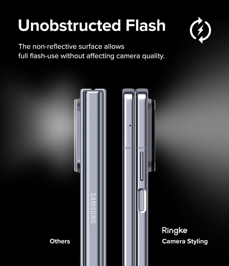 [Australia - AusPower] - Ringke Camera Styling [Stylish Aluminum Frame] Compatible with Samsung Galaxy Z Fold 5 Camera Lens Protector, Protective Metal Cover for Women, Men - Black 