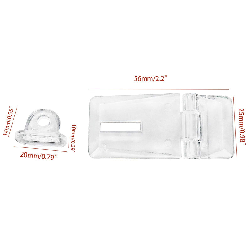 [Australia - AusPower] - LC LICTOP Mini Hinge Hasp Acrylic Hasp Buckle Box Clear Hinge Latch Hasp Lock 4pcs 