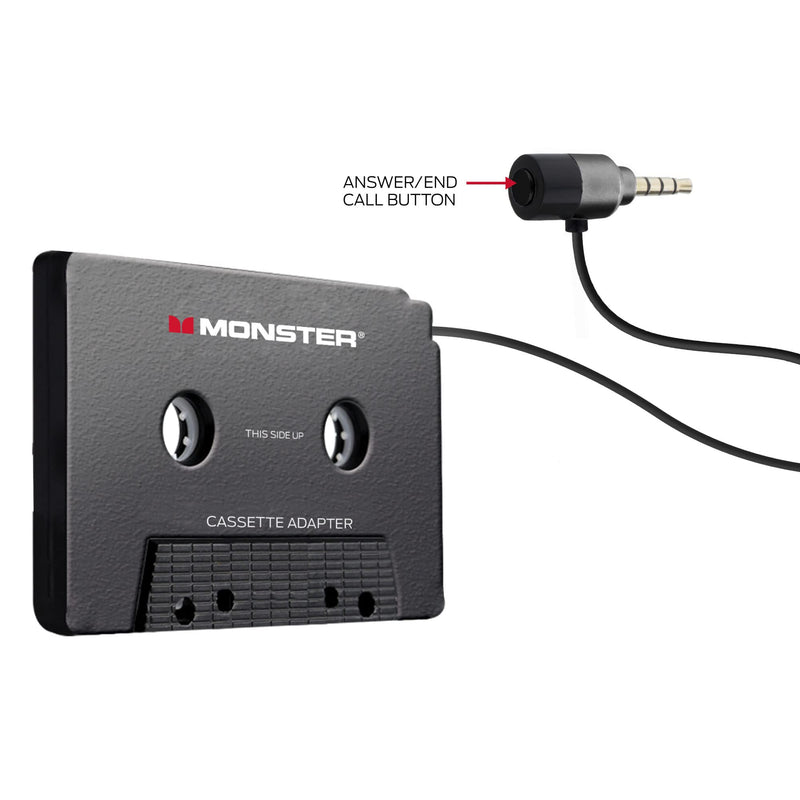 [Australia - AusPower] - Monster Cassette to Aux Audio Adapter for Car, Compatible with Devices Featuring 3.5mm Aux Port, Music Playback, Hands-Free Calls, Xtreme Easy DIY Installation, Plug and Play 