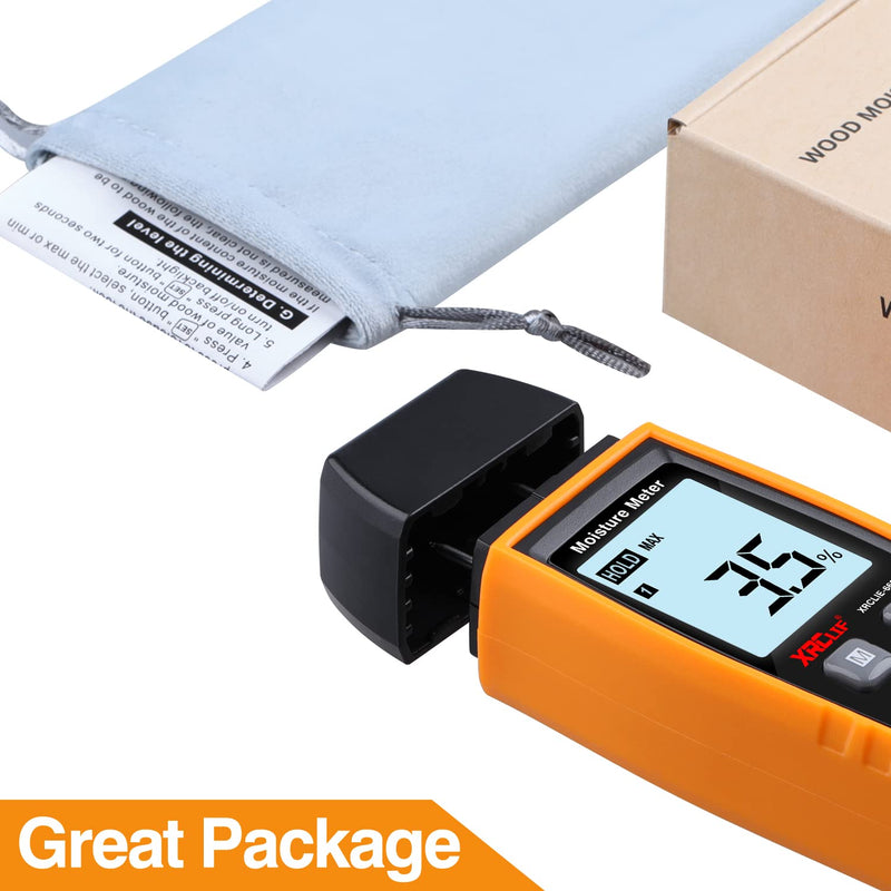 [Australia - AusPower] - Wood Moisture Meter, Firewood Moisture Meter, Moisture Meter for Drywall, Lumber, Logs Concrete, Carpet, Building Material, Hardwood - Wood Moisture Tester (Pin-type) 