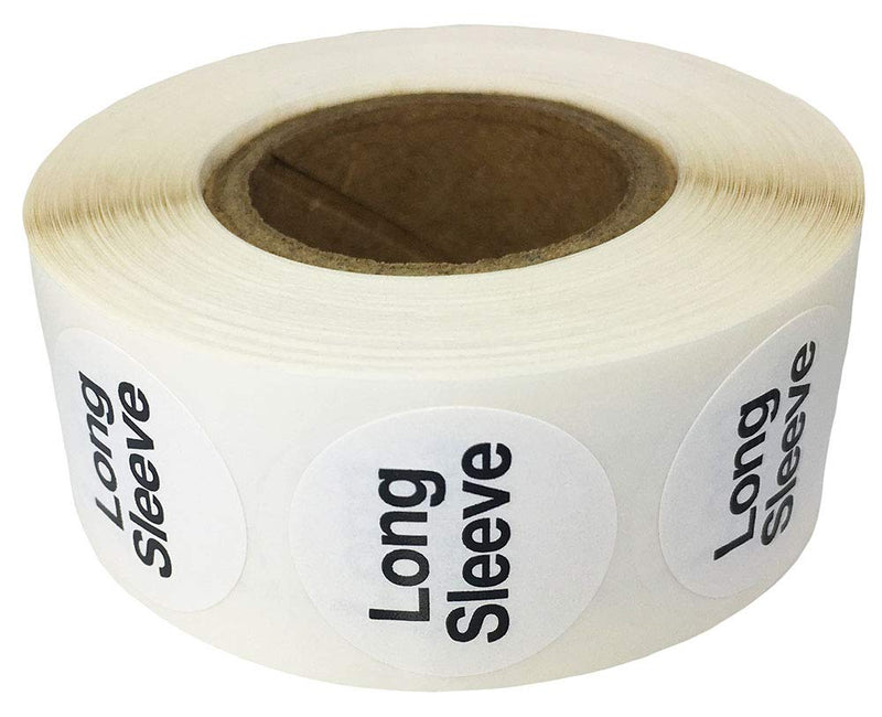 White Circle Long Sleeve Clothing Size Stickers for Retail Apparel 0.75 Inch 500 Total Adhesive Labels (Pack of 2) 3/4" Circle (Pack of 2)