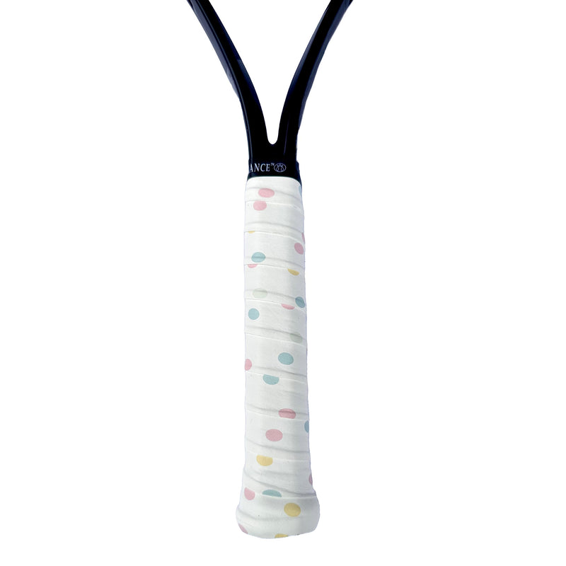 Tennis Racket Grip Tape - Customizable and Tac Moisture Feel Tennis Grips - Anti Slip Tennis Overgrip for Tennis Racket 3 Polka Dot